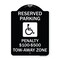 Signmission Reserved Parking Penalty $100 to $500 Tow-Away Zone withAluminum Sign, 24" x 18", BW-1824-22989 A-DES-BW-1824-22989 - alternate 1